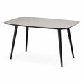 Esstisch 160 x 90 x 75 cm Keramikplatte rechteckig Grau mit schwarzen Stahlbeinen