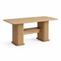 Rechteckiger Esstisch mit Ablage 180 x 90 x 75 cm aus MDF mit Eichenfurnier Natur