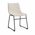 Esszimmerstuhl Kufenstuhl 86 x 46 x 54 cm mit PU-Kunstleder Creme Schwarz