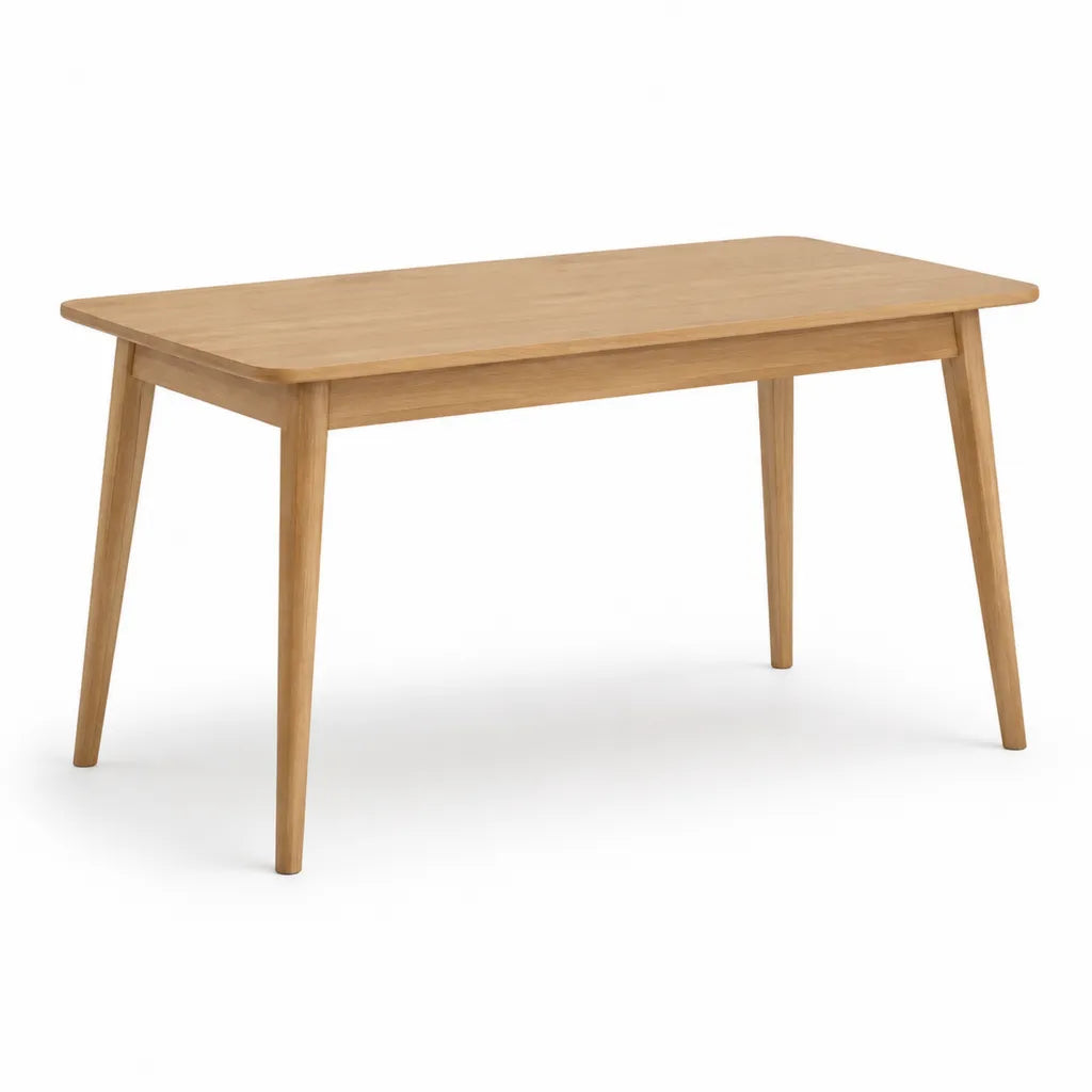 Esstisch aus Gummibaum-Massivholz rechteckig Natur 120 x 75 x 75 cm