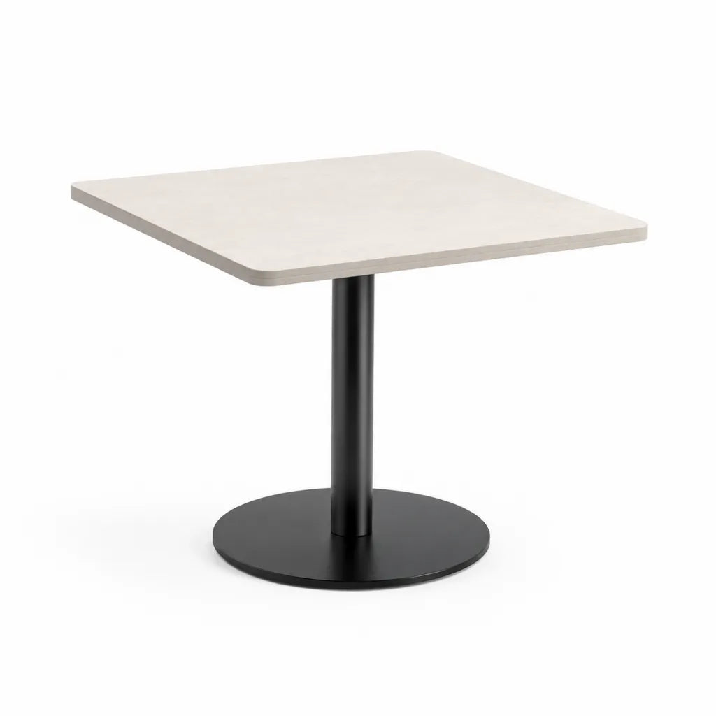 Esstisch 70 x 70 x 75 cm MDF mit Melaminharzbeschichtung quadratisch Cremeweiss Schwarz