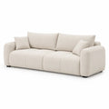 3-Sitzer Sofa aus Polyester mit Schaumstoffpolsterung rechteckig Creme 230 x 100 x 85 cm