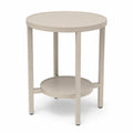 Runder Beistelltisch aus pulverbeschichtetem Stahl Beige D 40 cm Hoehe 45 cm mit Ablage