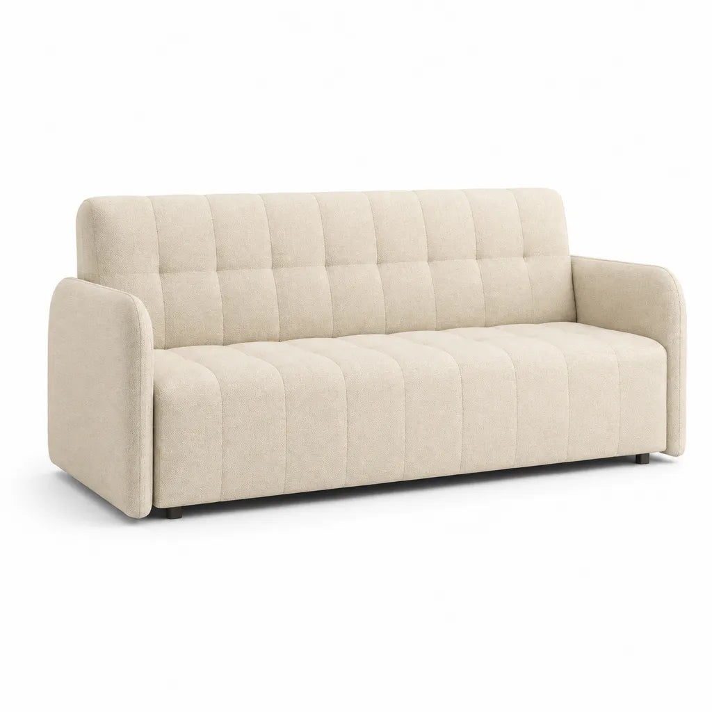 2-Sitzer Sofa 160 x 85 x 82 cm Polyester Creme Rechteckig