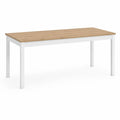 Esstisch rechteckig 140 x 80 x 75 cm MDF Eichenoptik Weiss